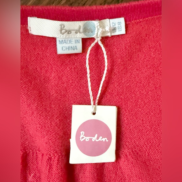 Boden Bright Strawberry V-Neck Cardigan - Picture 7 of 8